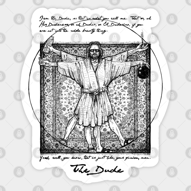 The Vitruvian Dude Sticker by NihatGokcenArt